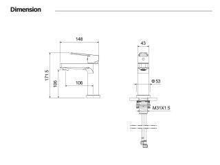 Cмеситель для раковины Aquatek Лугано AQ1710BG шлифованное золото